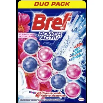 WC čistič Bref Power Aktiv 2x50g Fleur Roses