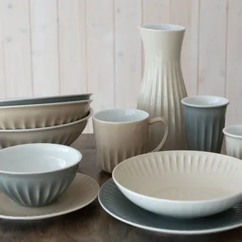 Talíř Souprava talířová G-RIB 18 dílů tvar Ribby/ šedý