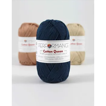 Příze Performance Bavlněná příze Cotton Queen 2145 - modrá 50g 125m