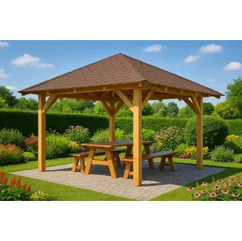 Zahradní altán Dřevěná pergola Altán Sicílie 330x330