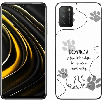 Pouzdro na mobilní telefon Gelový kryt mmCase na Xiaomi Poco M3 - kočičí motiv bílé pozadí