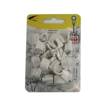 Nábytkové kování Příchytka kabelová kulatá bílá 16 - 12 ks