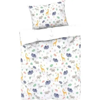 Povlečení Kuniboo Dětské svíticí ložní povlečení, 140 x 200 cm, 70 x 90 cm, bílá (1899)