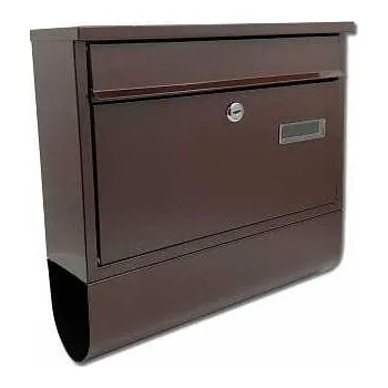 Poštovní schránka Schránka poštovní RADIM, velká s rourou hnědá 360x320x90mm CH