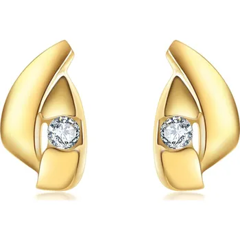 Náušnice Diante Zlaté náušnice s bílým kamenem 31501958