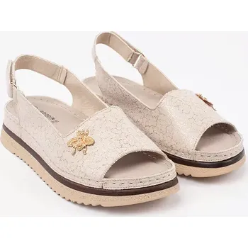 Dámské sandále Krásné dámské sandály GD-FL1272 béžové - Goodin 37