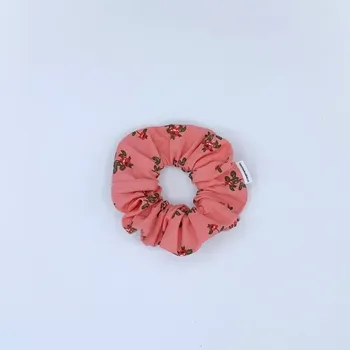 Bavlněná Scrunchie gumička korálová L - klasik