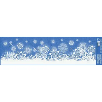 Okenní dekorace Okenní folie Námraza - hvězdičky se stříbrnými glitry 842