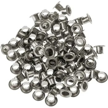 Nábytkové kování Očka - druky, sada 100ks, barva stříbrný nikl