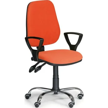 kancelářská židle Comfort - chromový kříž - oranžová