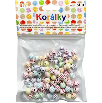 Dětské navlékací korálky Korálky plastové barevný 8 mm 26 g
