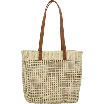 Kabelka Módní dámská slaměná kabelka na rameno Rosaly, krémová