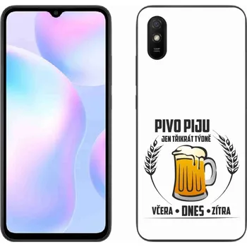 Pouzdro na mobilní telefon Gelový kryt mmCase na Xiaomi Redmi 9A - pivní motiv bílé pozadí