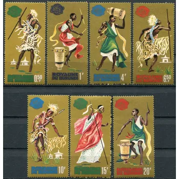 Poštovní známka (1964) MiNr. 109 - 118 A ** - Burundi - Světová výstava 1964/1965, New York (I.) - tanec a hudba
