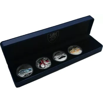 Etue kožená krabička pro mince Slavné dopravní prostředky