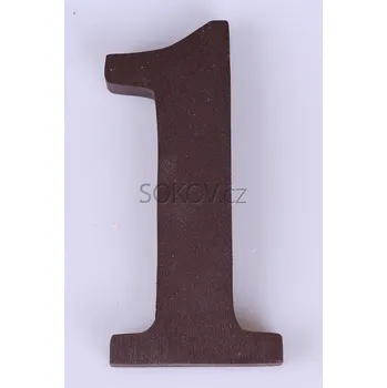 Dveřní kukátko Číslo domovní dřevo hnědé 1, výška 10 cm