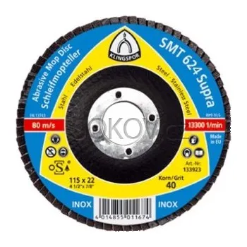 Brusný kotouč KLINGSPOR Talíř brusný lamelový SMT 624 pr. 150 x 22,23 zr. 80