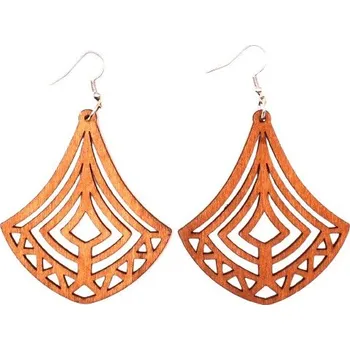 Náušnice Dřevěné náušnice - Geometrické