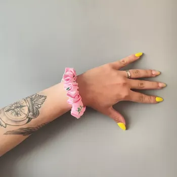 Bavlněná Scrunchie gumička světle růžová S