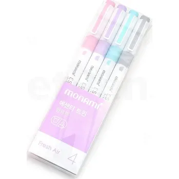 Zvýrazňovače Essenti oboustranné sada 4 ks Fresh Air 194243