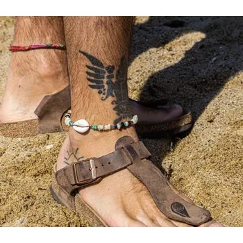 Řetízek B-TOP Pánský řetízek na nohu s mušlí a korálky