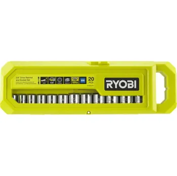 Gola sada Ryobi 20-dílná 3/8” sada ráčny a nástrčných klíčů RHRS20PC