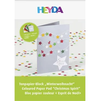 Barevný papír Barevné papíry blok A4 130 g vánoce