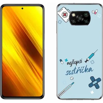 Pouzdro na mobilní telefon Gelový kryt mmCase na Xiaomi Poco X3 - nejlepší sestřička modré pozadí