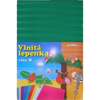 Výtvarný papír Vlnitý karton zvlněná vlna - zelená