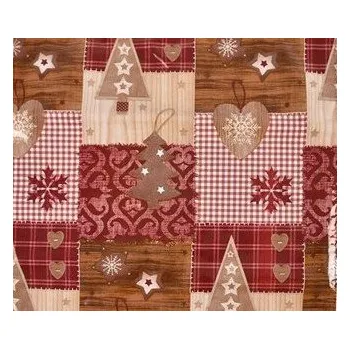 Balící papír Balící papír 5/70x100 vánoce/červený +dř.ozdoby