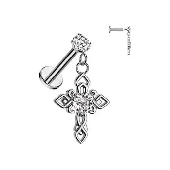 Piercing LB044-ST Piercing do brady křížek