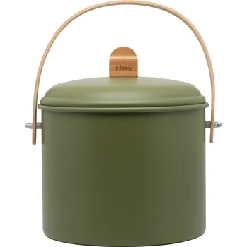 Kompostér Pebbly Kompostér NBA235 7 l, olivová, ocel / bambus, Pebby - doprava zdarma od 2999 Kč