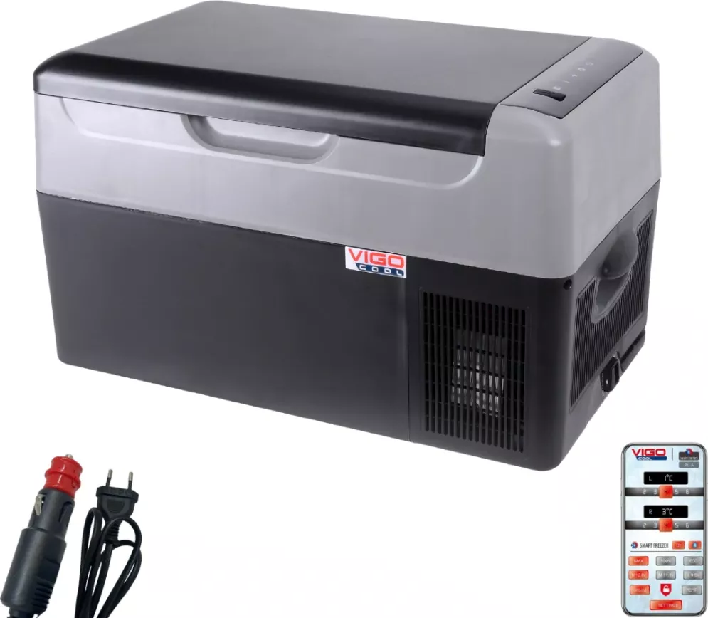 Přenosná kompresorová autochladnička lednice Vigo Cool V22, 22 l, 12/24/230V s výrobníkem ledu
