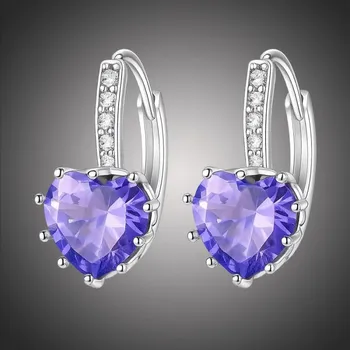 Náušnice Sisi Jewelry Náušnice Swarovski Elements Elizabeth - fialové srdíčko E1495-ET-402 Fialová