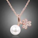 Victoria Filippi Náhrdelník s perlou Yves NH0256 Bílá/čirá 39 cm + 5 cm (prodloužení)