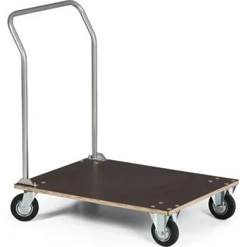 Plošinový vozík s dřevěnou deskou, 100 kg