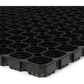 Rohožka Gumová venkovní vstupní rohož FLOMA Honeycomb - 60 x 80 x 2,2 cm, 70806022