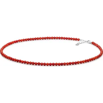 Náhrdelník Gaura Pearls Korálový náhrdelník Nuria, přírodní korál, stříbro 925/1000 234-100 Červená 44 cm + 3 cm (prodloužení)