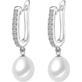 Náušnice Gaura Pearls Stříbrné náušnice s bílou 8-9 mm perlou Sierra, stříbro 925/1000 E1310-E07580021 Bílá