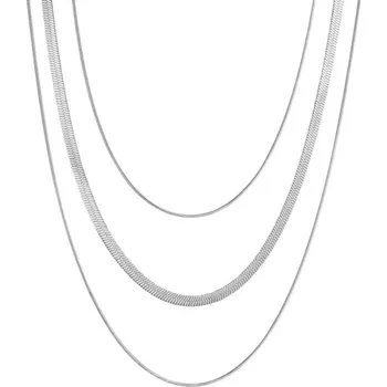 Náhrdelník Victoria Filippi Stainless Steel Trojitý ocelový náhrdelník Simona - chirurgická ocel NH1349/98 Stříbrná 38 cm + 5 cm (prodloužení)
