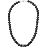 Manoki Pánský náhrdelník Giuliano - 8 mm lávový kámen X-WA709B/50 Černá 50 cm
