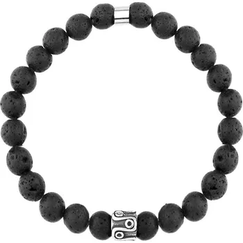 Náramek Manoki Pánský náramek Giuliano - 8 mm lávový kámen X-BA1079B/21 Černá 21 cm