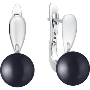 Náušnice Gaura Pearls Stříbrné náušnice s černou 8.5-9 mm perlou Bianca, stříbro 925/1000 SK22510EL/B Černá