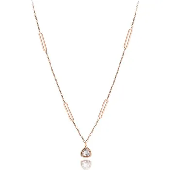 Náhrdelník Victoria Filippi Stainless Steel Ocelový náhrdelník se zirkonem Albina - chirurgická ocel NHN20289/108 Zlatá 42 cm + 5 cm (prodloužení)