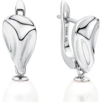 Náušnice Gaura Pearls Stříbrné náušnice s bílou 8.5-9 mm perlou Helene, stříbro 925/1000 SK22107EL/W Bílá