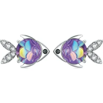 Náušnice GRACE Silver Jewellery Stříbrné náušnice Tropická Rybička - stříbro 925/1000 E-SCE1028/144 Stříbrná