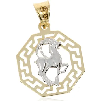 Přívěsek Zlatnictví Helios Znamení zvěrokruhu kombinace zlata Váha: 0,80g, Znamení: Kozoroh