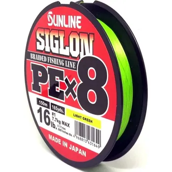Rybářská šňůra Šňůra Sunline Siglon PEx8 150 m Light Green 0,187 mm