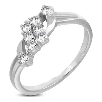 Prsten OPR1106-52 Ocelový prsten se zirkony, vel. 52