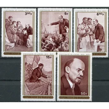 Poštovní známka (1970) MiNr. 685 - 689 A ** - Burundi - V. I. Lenin 1870-1970